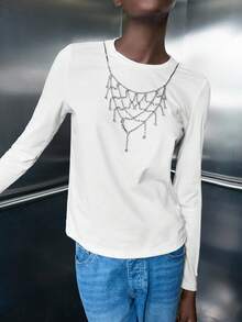 Maija 女士简约时尚休闲长袖 T 恤，日常穿着，节日