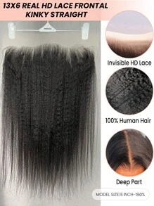 TrueHD Kinky Straight 13x6 HD Lace Frontal Melt Skins Invisible HD Lace 13x4 Frontal Only Pre Plucked Virgin Human Hair 2x6 5x5 HD Lace Closure Single For Woman 12-20 Inch - SNatural - View 2