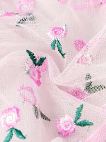 lacRébo 粉色刺繡花卉性感內衣套裝，含鋼圈胸罩 - 粉色 - 查看 8