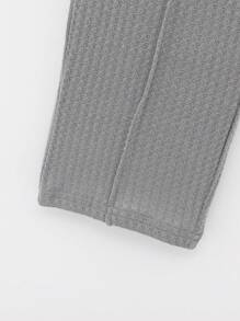 SHEIN 2件套青少年男童休闲舒适百搭连帽半拉链长袖上衣和裤子套装