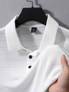 Manfinity Homme Herren Lässig Einfarbiges Kurzarm Polo Shirt, Sommer - Weiss - Übersicht 1