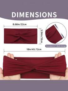 SHEIN 1/6 Băng đô cài tóc boho kiểu dáng rộng cho nữ, phụ kiện tóc thời trang, co giãn, thoải mái, dùng để trang trí nhà cửa, phong cách mùa thu - nhiều màu - Xem 8
