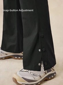 OutZeal 女士户外黑色裤子，适合露营、徒步旅行，防水弹力修身喇叭裤腿，带口袋 - 黑色 - 查看 5