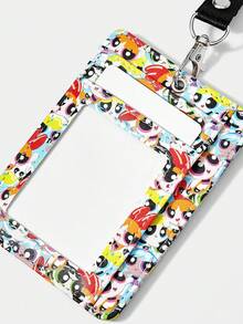 THE POWERPUFF GIRLS X SHEIN Hộp đựng thẻ họa tiết hoạt hình dễ thương hình hoa, bong bóng, hoa mao lương - Nhiều màu - Xem 4