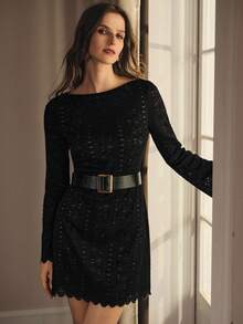 MOTF PREMIUM LACE FLARE SLEEVE DRESS