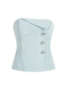 MOTF PREMIUM Top bandeau con botones adelante - Azul - Ver 4