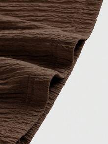 SHEIN MOD 巧克力棕色简约百搭浪漫女装 - 巧克力棕 - 查看 4