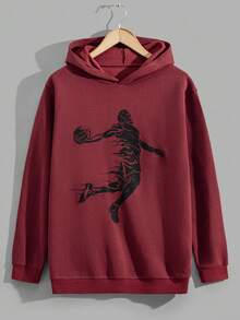 EURMUSE Men Cottonline Basketball Printed Hooded Regular Hoodie Set