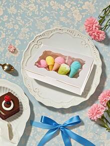 SHEIN 20PCS/10PCS/1PC Window Cake Box Biscuit Box With Window Bread Box Cake Box Pretzel Box Suitable For Wedding Baby Shower Party Christmas - Multicolor - View 6