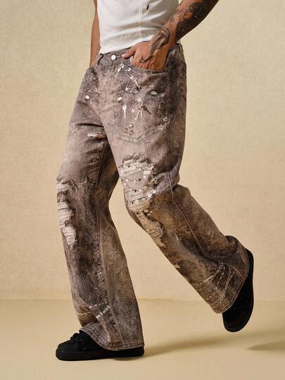 Street Life Jeans décontractés et mode, coupe ample et personnalisée pour hommes