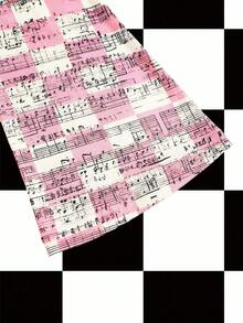 Y2Kool BiGraphic Y2K 拼色音符印花露肩修身长袖休闲女衬衫，适合夏季、度假、聚会、派对、日常穿着搭配冬季 - 彩色 - 查看 4