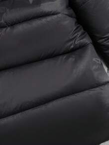 SHEIN Abrigo acolchado con capucha y puños elásticos para niñas, con cuello de piel, adecuado para vacaciones, salidas y vuelta al colegio