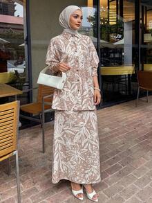DAZY Women Two Pieces Outfits For Daily Wear Fall/Winter Modest Fashion - Khaki - View 5
