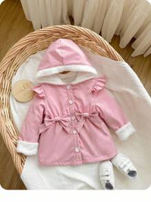 SHEIN 女婴可爱保暖连帽外套，秋冬季 - 粉色 - 查看 8