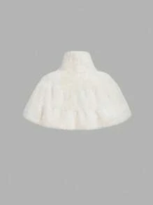 SHEIN MOD 女士人造毛皮短款冬季夹克毛绒短外套，经典晚装外套，派对夹克，生日，俱乐部，圣诞节，万圣节 - 白色 - 查看 2