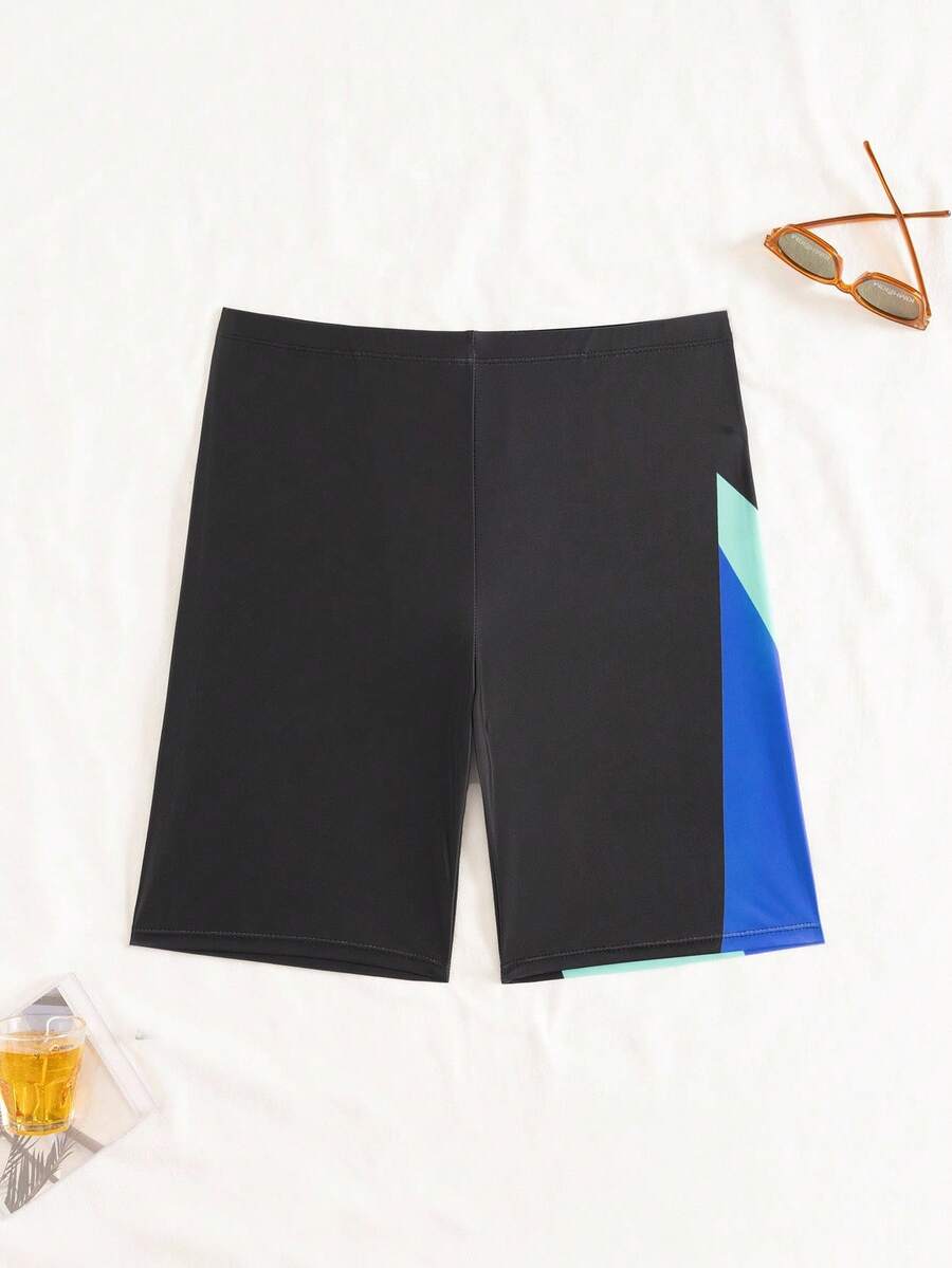 Surfspeed 男士撞色拼布泳裤短裤，海滩/度假装