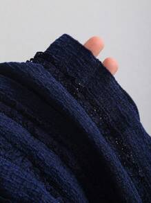 Sweetra Textured Knit Mini Bandeau Dress - Navy Blue - View 4