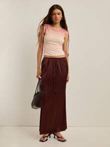 Nöista 橙色无袖背心，饰有精致渐变色印花和肩部系带，修身版型。适合休闲、演唱会、可爱、西部风等场合。 - 珊瑚橙 - 查看 3