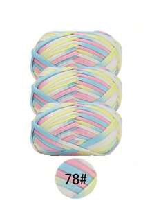 3pcs Polyester Satin Ribbon Yarn Bundle, Approximately 300g, Multi-Color And Mixed Color Self Peeling Gauze, Knitted Yarn, Colored Cloth, T-Shirt Yarn Fabric - Used For DIY Crochet Slippers, Bags, Storage Baskets Production - Multicolor - View 43