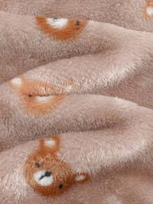 Cozy Pixies 2pcs Baby Boy Cartoon Bear Pattern Knit Soft Crew Neck Long Sleeve Pullover Top And Elastic Waist Pants Set Fall Winter