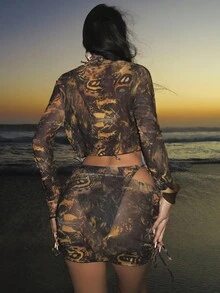 Swim SXY Bộ đồ bơi bikini tam giác phối màu dây buộc cho nữ, thời trang mùa hè - Nhiều màu - Xem 2