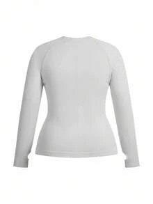 Easithlete 3pcs/Set Plus Size Women Seamless Long Sleeve Sports Tops Long Sleeve Workout Tops Long Sleeve Active Wear - Multicolor - View 4