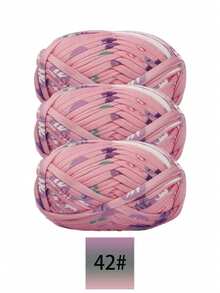 3pcs Polyester Satin Ribbon Yarn Bundle, Approximately 300g, Multi-Color And Mixed Color Self Peeling Gauze, Knitted Yarn, Colored Cloth, T-Shirt Yarn Fabric - Used For DIY Crochet Slippers, Bags, Storage Baskets Production - Multicolor - View 22