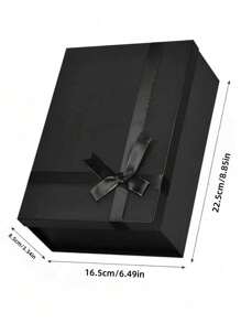 1pc Foldable Bowknot Ribbon Tied Lid Gift Box For Shoes And Clothes, Birthdays, Parties, Valentine's Day, Black Valentine's Day, Valentines Wedding, Birthday,Suplies,Decorations