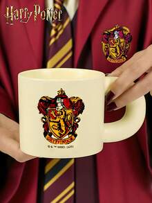 HARRY POTTER X SHEIN 1PC Logo Pattern Ceramic Cup, High-Quality Handmade Design, Styled Coffee/Tea Cup, Friend Gift, Back To School Supplies, Christmas Gift, Birthday Gift - Multicolor - View 2
