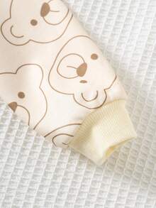 Cozy Pixies Maglia a girocollo in maglia morbida con stampa di orsetti cartoni animati, manica lunga, per bambina