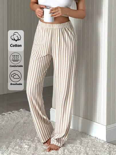 Women Cotton Striped Long Bottoms Homewear Sleep Bottoms Striped Pajama Pants Womens Pajama Pants Pajama Pants For Women Lounge Pants For Women Pajama Bottoms For Women Striped Pajamas Striped Lounge Pants Comfy Pants