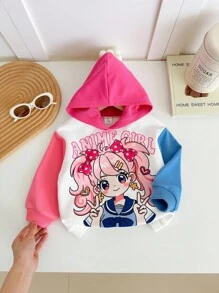 Sudadera de niña bebé con patrón de dibujos animados y bloques de color, otoño/invierno - Multicolor - Ver 5