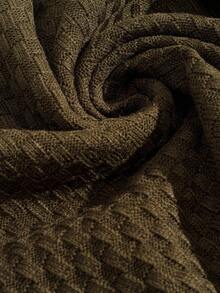 EURMUSE Men Textured Half Zipper Rib Knit Crew Neck High Quality Regular Sweater - Dark Green - View 7