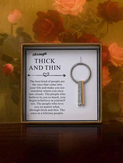 1 pieza Llavero grueso y delgado para mejor amigo, llavero de acero inoxidable, llavero de amistad inspiradora para mujeres y hombres, caja de regalo de cumpleaños, regalos sentimentales para amigos, regalo de amistad para hermanas, regalo de cumpleaños, colgante de llavero para bolso, ropa, regalos de fiesta de cumpleaños, aniversario, vacaciones, accesorios navideños