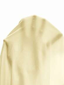 SHEIN EZwear Women's Casual Cream Yellow Crew Neck Raglan Sleeve Slim Fit Long Sleeve T-Shirt, Suitable For Autumn/Winter,Fall Tops - Yellow - View 4