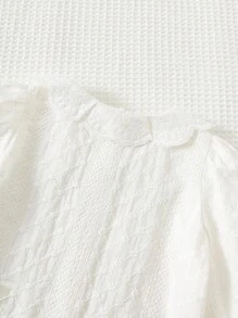 Cozy Pixies Cardigan con colletto a volant di colore unito per bambina