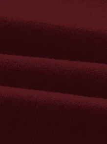 SHEIN EZwear 2 件套休闲纯色深玫瑰棕色和白色露背圆领短袖短款 T 恤，适合夏季穿着 - 彩色 - 查看 5