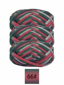 3pcs Polyester Satin Ribbon Yarn Bundle, Approximately 300g, Multi-Color And Mixed Color Self Peeling Gauze, Knitted Yarn, Colored Cloth, T-Shirt Yarn Fabric - Used For DIY Crochet Slippers, Bags, Storage Baskets Production - Multicolor - View 31