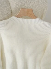 GlowEve Solid Color Casual Long Sleeve Button Women Cardigans, Suitable For Daily Wear Fall Winter Cloth For Women - White - View 6