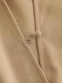 SHEIN MOD Women's Solid Color Sleeveless Dress (With Belt), Back To School Season,Elegant Dresses For Women, Khaki Dress Women