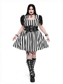 Whyspr 哥特朋克万圣节大码连衣裙