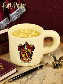 HARRY POTTER X SHEIN 1PC Logo Pattern Ceramic Cup, High-Quality Handmade Design, Styled Coffee/Tea Cup, Friend Gift, Back To School Supplies, Christmas Gift, Birthday Gift - Multicolor - View 5