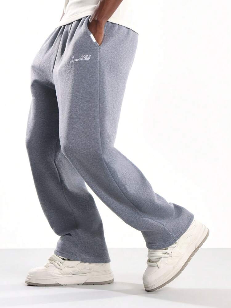 Heather Grey Jogger Sweatpants With Side Pockets