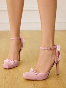 CUCCOO HITCHD Giày cao gót mũi nhọn màu hồng thời trang nữ - Hồng - Xem 7