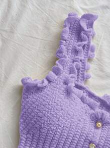 Soleia Women's Solid Color Casual Romantic Vacation Knit Top Y2k Purple - Mauve Purple - View 3