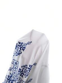 Ellevyn Women's Elegant Vintage Print Belted Shirt Dress