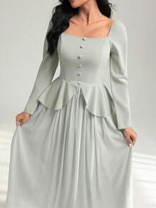 Modelyn Olive Green Commuter Chic Long Sleeve Collared Waist Cinched 2 Pieces Set Fall Cloth For Women