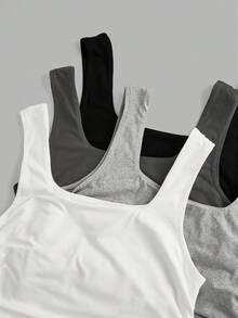 Girlism 少女四色针织紧身休闲吊带背心 - 彩色 - 查看 3