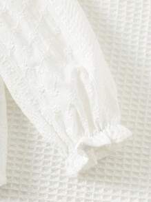 Cozy Pixies Cardigan con colletto a volant di colore unito per bambina