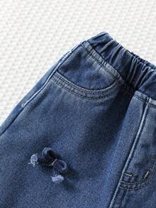 Cozy Pixies Baby Girl Bow Decor Elastic Waist Casual Pants, Versatile & Comfortable Fall Winter - Blue - View 7